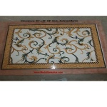 Mosaic Polished Marble Rug - Ivy Gold, 60" x 40" x 3/8" thick