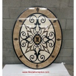 Kristine II, 18" x 24" Oval Waterjet Cut Floor Medallion, Polished