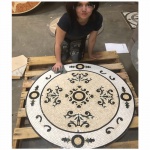 Audrey, 36" Mosaic Tile Floor Medallion