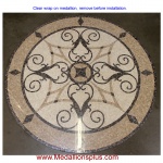 KRISTINE, 48" Honed Mosaic Floor Medallion