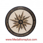 Star Light, HONED 48" Stone Floor Medallion