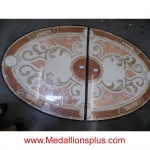 Lorraine, 48" x 78" Oval Waterjet Cut Floor Medallion, Polished