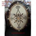 Elegante, 36" x 48" Oval Waterjet Cut Floor Medallion, Polished
