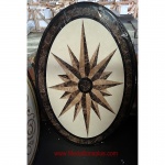 Star Light, 36" x 48" Oval Waterjet Cut Floor Medallion, Polished