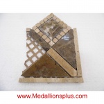 3D Dark Emperador Polished Corner- Tile Border 5" x 12"