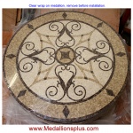 KRISTINE, 48" Polished Mosaic Floor Medallion