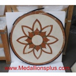 Poppy, 36" Waterjet Stone Floor Inlay