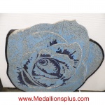 Blue Rose 36" by 35"  Mosaic Floor Medallion