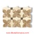 Crema Marfil, Light & Dark Emperador Waterjet Cut Tile - Design 22