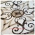 Kristine, 46.5" x 34.5" Oval Waterjet Cut Floor Medallion, Polished