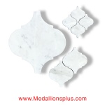 Carrara Marble - Arabesque Waterjet Cut Tile - Design 28