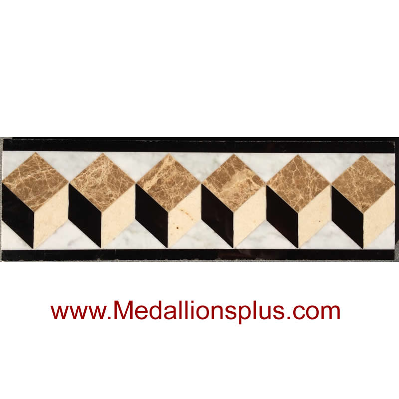 ML-16BW waterjet tile border  4 x 12