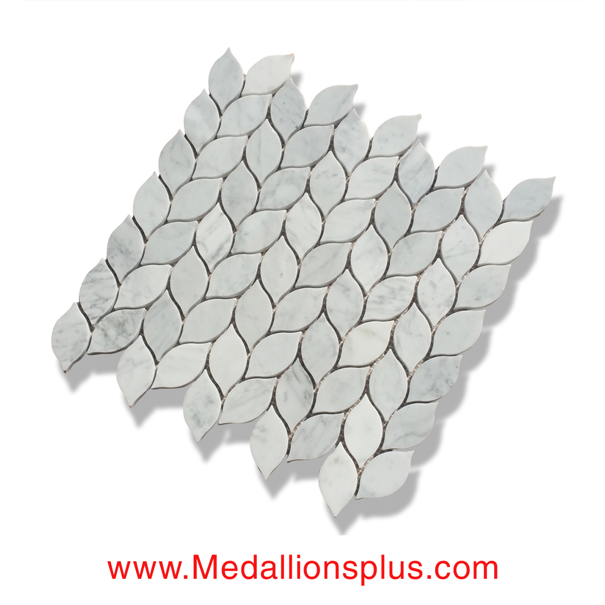 Leaves - Carrara Marble Polished Mosaic Tiles