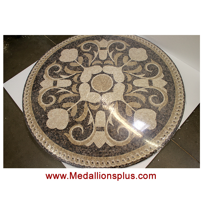 Rosea 48" Honed Mosaic Floor Medallion