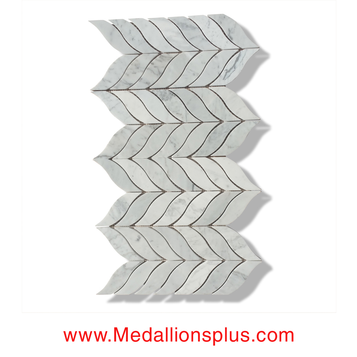 Fishtail - Carrara Marble Polished Mosaic Tiles