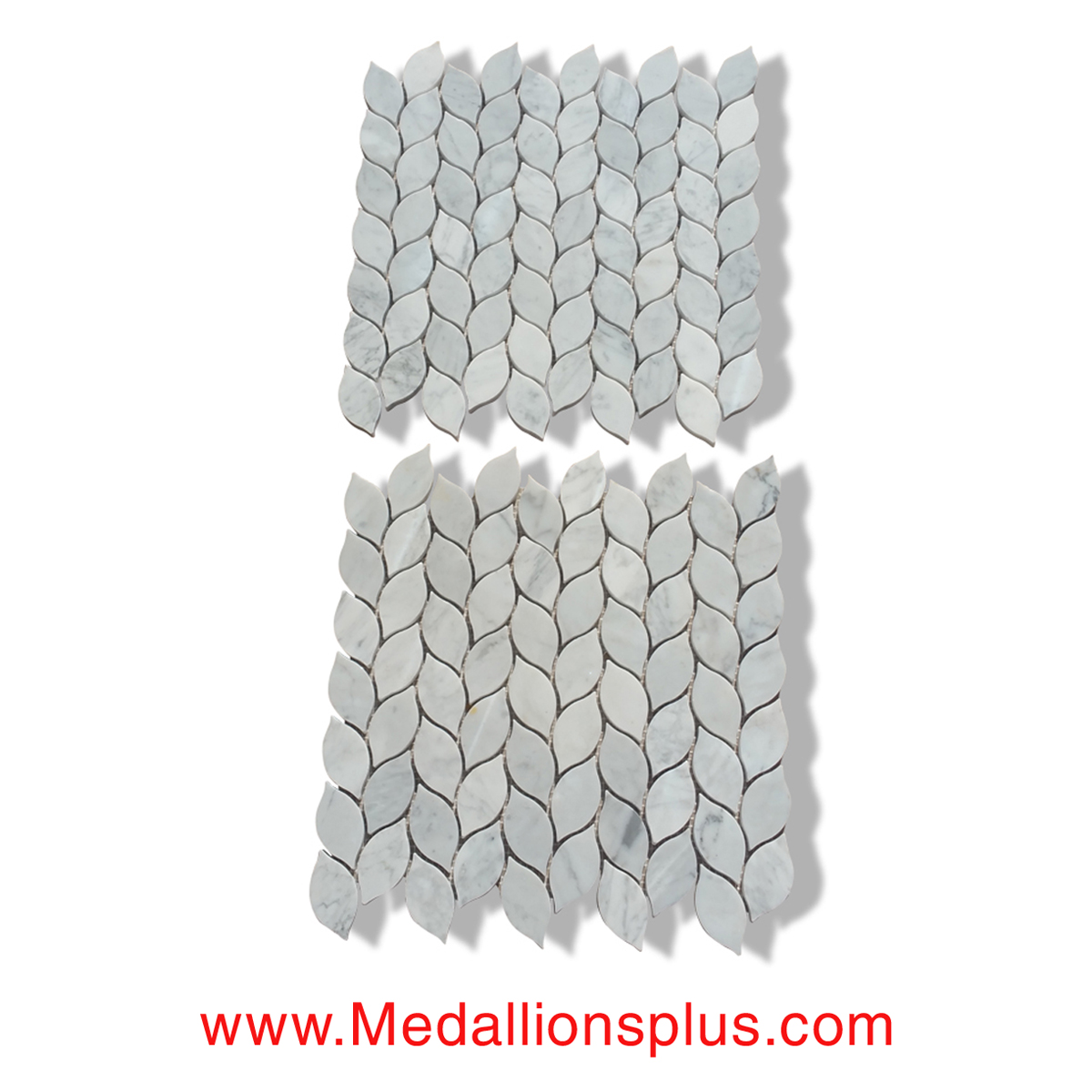 Leaves - Carrara Marble Polished Mosaic Tiles