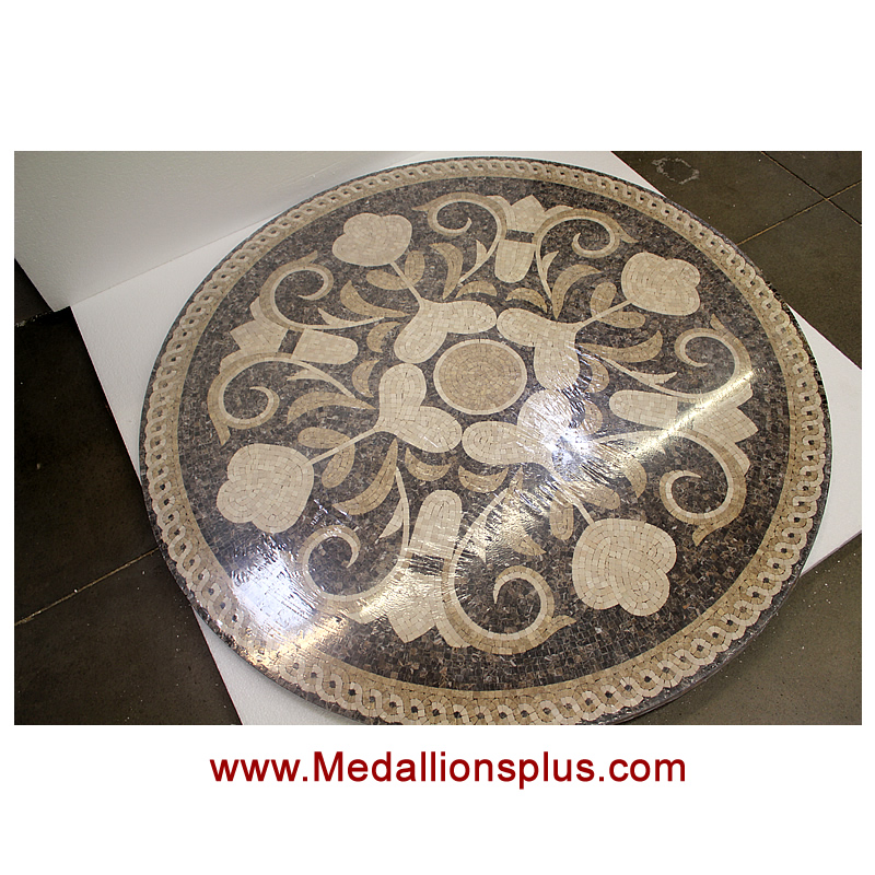 Rosea 60" Honed Mosaic Floor Medallion