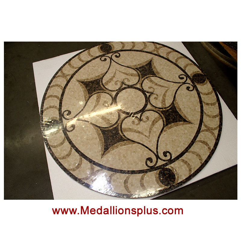 Mariposa 48" Polished Mosaic Floor Medallion