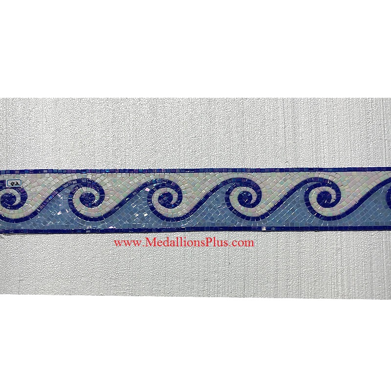 Shimmer, Iridescent Glass Mosaic Pool Tile Border Bundle, 40 linear feet