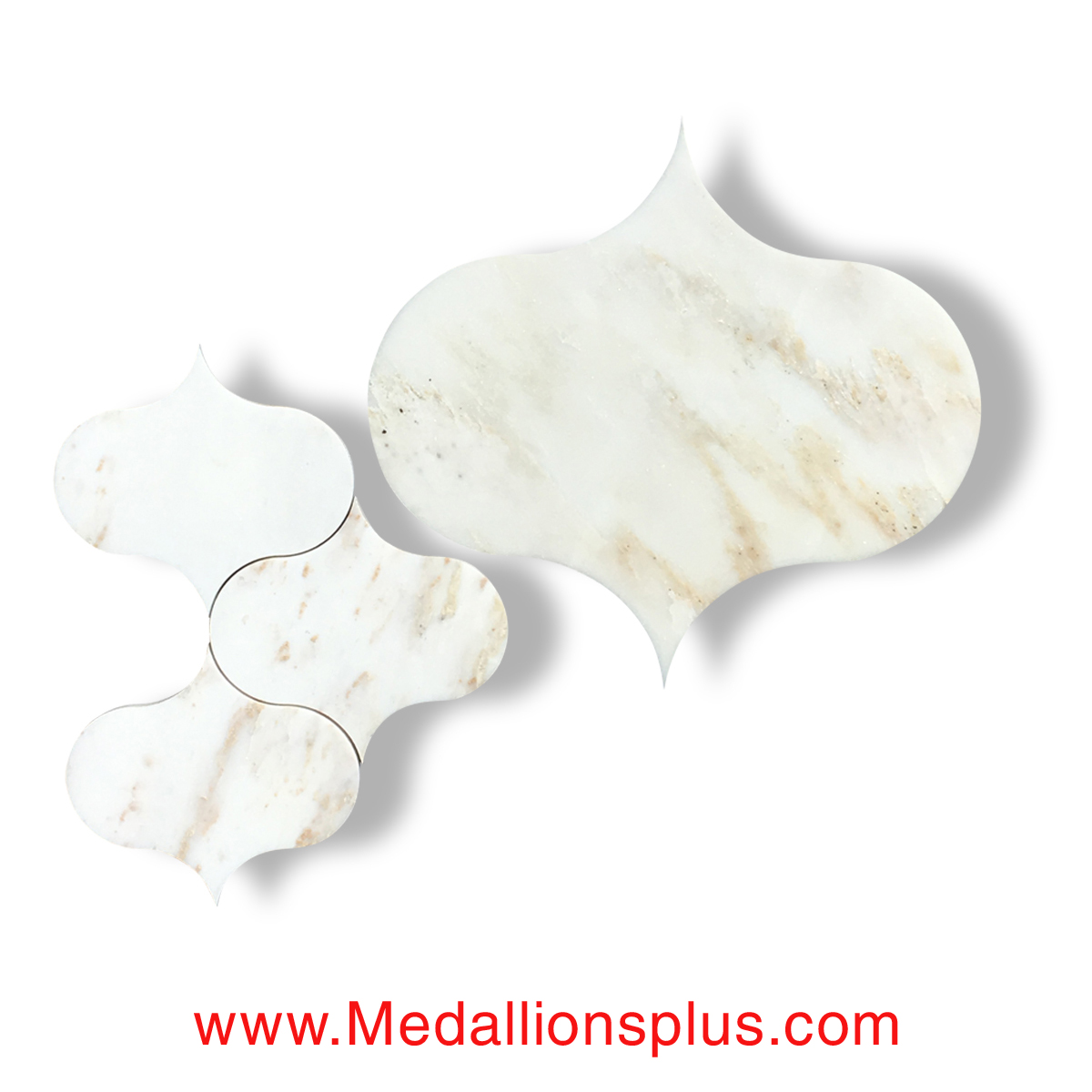 Grecian White Marble Waterjet Cut Tile - Design 33
