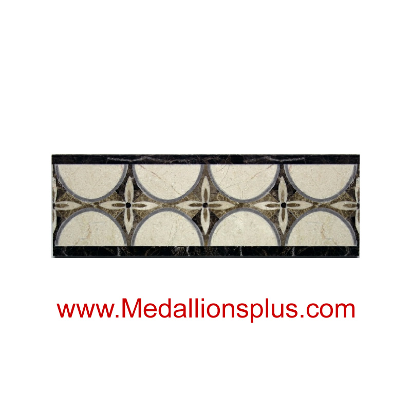 Crescent waterjet tile border  4 x 12