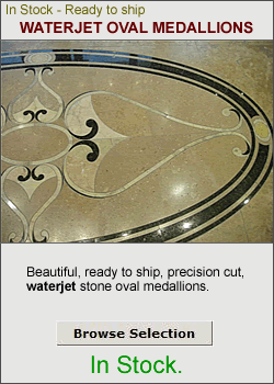 In Stock - Waterjet Oval Floor Medallions