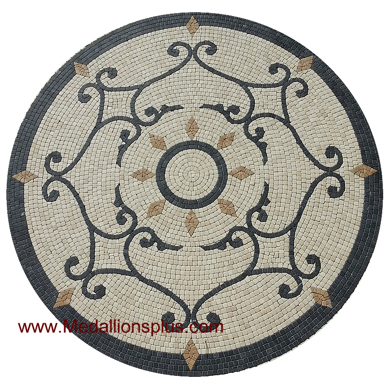 RUBY, 36" Mosaic Medallion - Tumbled