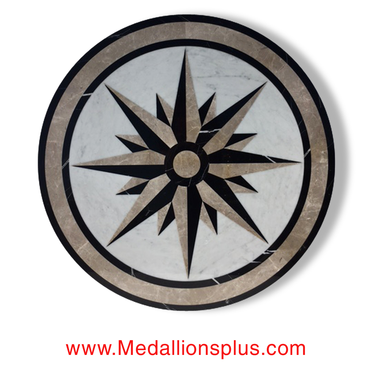 STAR LIGHT CARRARA II, 36" Waterjet Medallion