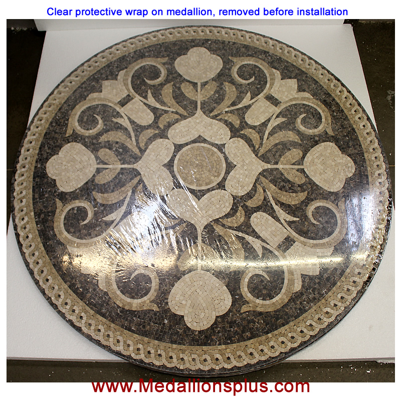 Rosea 36" Honed Mosaic Floor Medallion