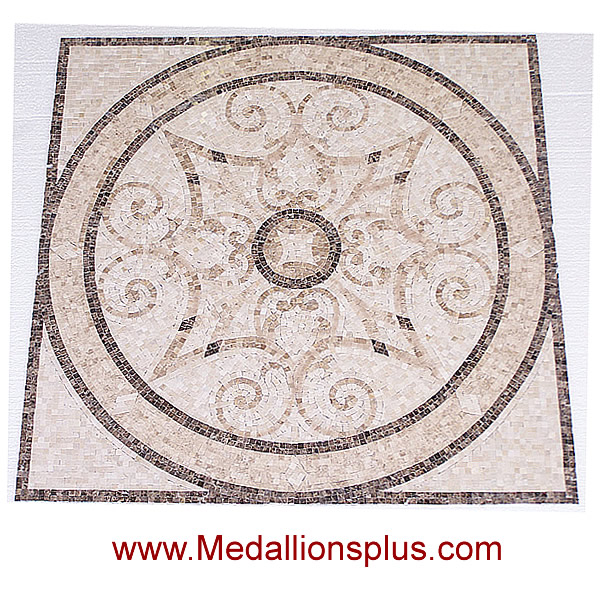 KRISTINE, 24" Square Mosaic Medallion