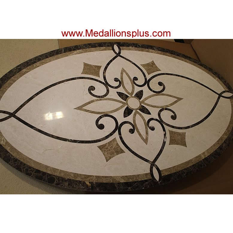 Waterjet Oval Medallion - Design 7