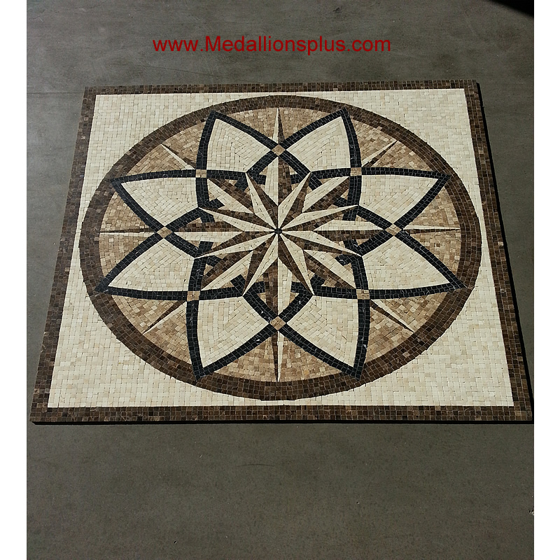 Star Melody Polished, 24" Square Mosaic Medallion